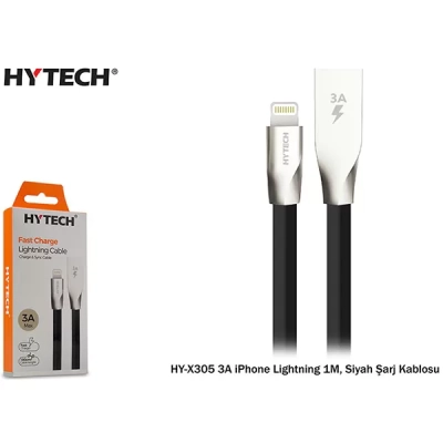 Hytech Hyx305 3A Iphone Lightning 1M Şarj Kablosu,Siyah
