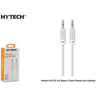 Hytech Hyx70 1M 3.5Mm Stereo Ses Kablosu,Beyaz
