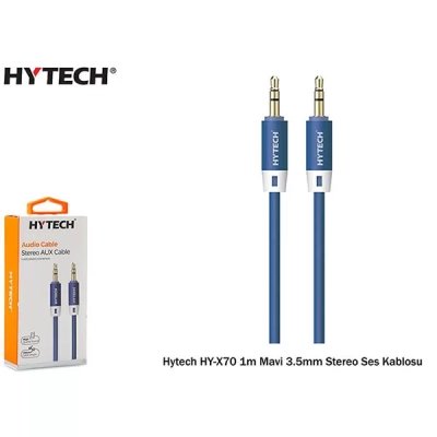 Hytech Hyx70 1M 3.5Mm Stereo Ses Kablosu,Mavi