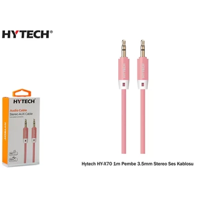 Hytech Hyx70 1M 3.5Mm Stereo Ses Kablosu,Pembe