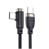 Kuulaa KL-X41/KL-X40 L- Tipi 90 Derece 60W 3A Hızlı Şarj Type-C Kablo 1 Metre Siyah