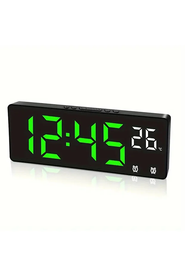 Nie Fantezi Temalı Dijital Alarm Saat, Ayna Yüzeyi, LED Ekran, Sıcaklık ve Tarih, 5 Parlaklık Seviyesi, 2 Özelleştirilebilir Alarm Ayarı, Uykuya Dalma Fonksiyonu, Ses Kontrolü - Plastik Dikdörtgen Şekil, USB Güçlü