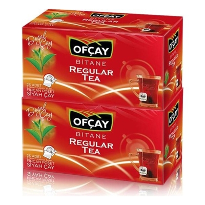 Ofçay Bitane Regular Tea 25'li Bardak Poşet Çay 2'li Paket