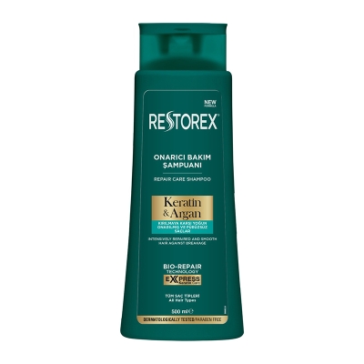 Restorex Şampuan Keratin Argan 500 Ml,Yeşil