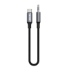 S-link Armor MC-01 1.2m Type-C to M AUX Örgülü Metal Başlıklı Siyah Ses Kablosu