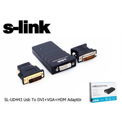 S-link SL-UD443 Usb To DVI+VGA Adaptör