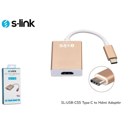 S-link SL-USB-C55 Type-C to Type-C to Hdmi Adaptör