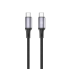 SHAZA Type-C To Type-C 5A 60W Örgülü Hızlı Şarj / Veri Kablosu Siyah