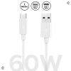 Spigen USB-A to USB-C 1 Metre Kablo 60W Güç / Hızlı Şarj / 480 Mbps Data Aktarım Hızı Type-C Ekstra Dayanıklı White