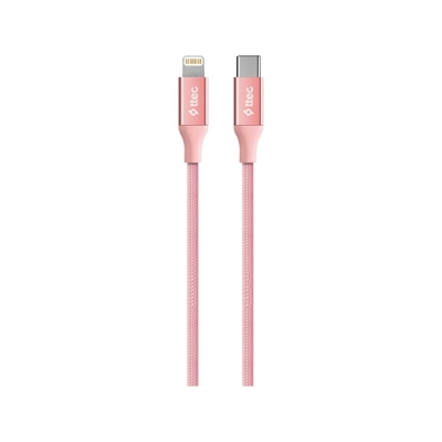 Ttec AlumiCable USB-C - Lightning Hızlı Şarj Kablosu 150cm 2DK41RA ,Roze Altın