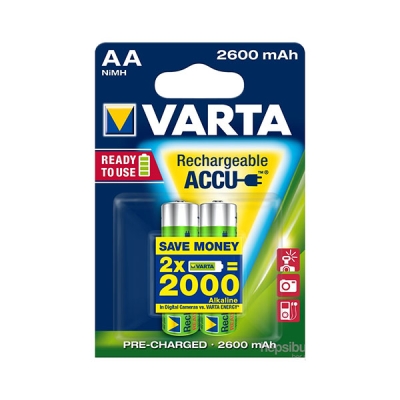 Varta Rechargeable Accu Aa / Hr6 Ready To Use 2600Mah Bls 2 5716101402