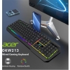 Acer OKW213 Siyah RGB Rainbow Backlit Gaming Keyboard Rainbow (Kablo Uzunluğu 1,5mt)