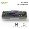 Acer OKW213 Siyah RGB Rainbow Backlit Gaming Keyboard Rainbow (Kablo Uzunluğu 1,5mt)