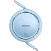 Baseus Free2Draw Mini Makaralı 1m. USB-C Şarj Kablosu 100W - Mavi