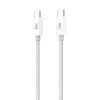 Bix T2CC 60W PVC Örgülü Type-C To Type-C Hızlı Şarj Ve Data Kablosu 1 Metre Gri
