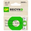 GP AA 2600 mAh Şarjlı Kalem Pil 4'lü Paket GP270AAHCEMTR