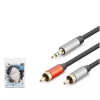 HADRON HDX1073 3.5MM TO 2RCA KABLO 2LINE GOLD 1.5M SİYAH