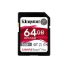 Kingston SDR2-64GB Canvas React Plus SDXC UHS-II 300R-260W U3 V90 for Full HD-4K-8K Hafıza Kartı