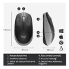 Logitech 910-005909 M191 Mavi Büyük Boy Kablosuz Mouse Optik 1000 Dpı Buton
