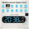 Nie Uzaktan Kumandalı Büyük Dijital Duvar Saati, Çift Alarm, Yaz Saati Uygulaması, 10 Seviyeli Parlaklık, LED Gece Işığı, USB ile Çalışır, Kablosuz veya Prizli Kullanım,