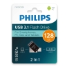 Philips 2'si 1 Arada USB 3.1 - USB-C 128GB Gece Siyahı