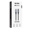 S-link Armor FC-01 15cm Type-C to F AUX Örgülü Metal Başlıklı Siyah Ses Kablosu