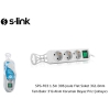 S-link SPG-F03 1.5m 306 Joule Flat Soket 3G1.0mm Tam Bakır 3 lü Akım Korumalı Priz Çoklayıcı