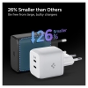 Spigen 45W USB-C 2 Port Mini Adaptör Samsung PPS 2.0 Şarj Isı Düşürücü GaN Hızlı Şarj Aleti iPhone & Android & iPad & MacBook Type-C PE2105 White