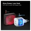 Spigen 45W USB-C 2 Port Mini Adaptör Samsung PPS 2.0 Şarj Isı Düşürücü GaN Hızlı Şarj Aleti iPhone & Android & iPad & MacBook Type-C PE2105 White