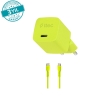 Ttec SmartCharger GAN 20W PD Seyahat Hızlı Şarj Aleti + USB-C - USB-C 3A Kablo Neon